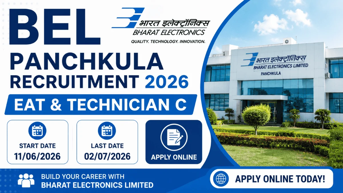 BEL Panchkula Recruitment 2026: EAT & Technician C Apply Online